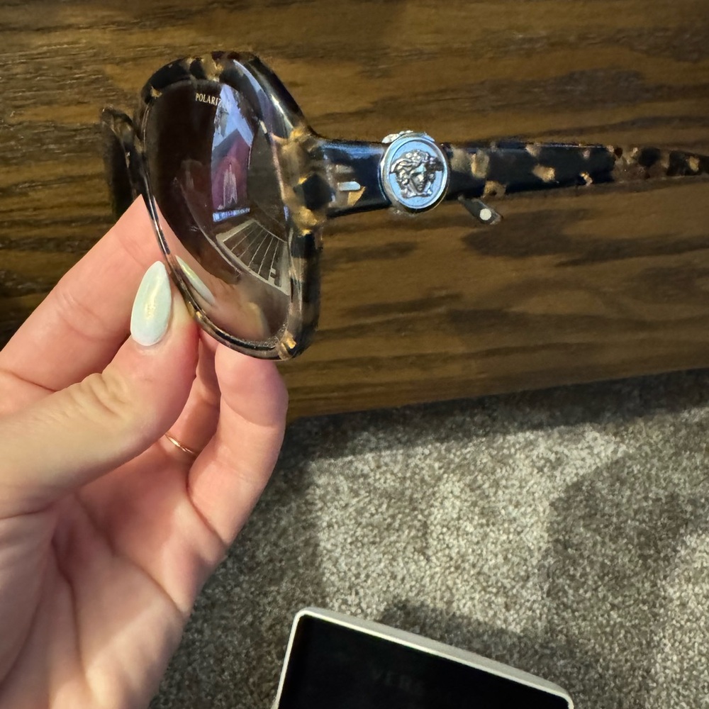 Versace Black and Brown Leopard Sunglasses